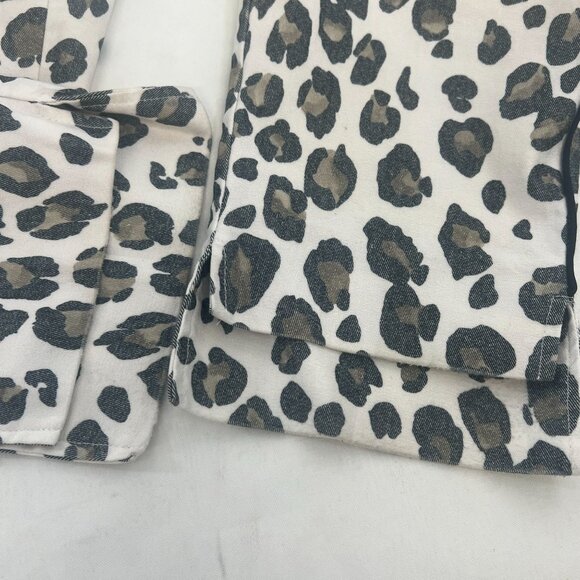 Lisette L Montreal Leopard Print Stretch Pants Gray White 14 - Picture 15 of 16